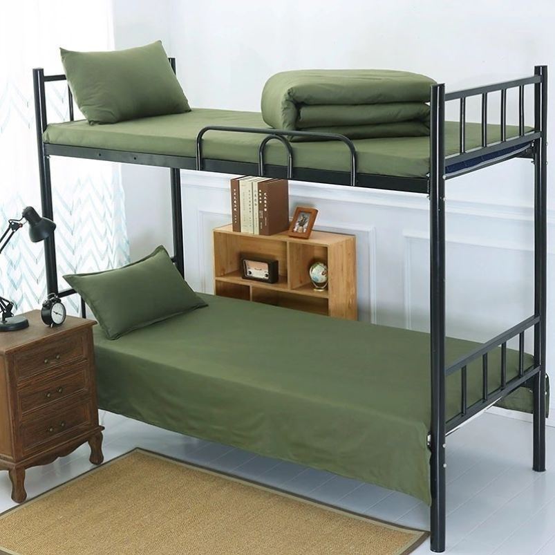 军绿纯棉热熔被防潮加厚