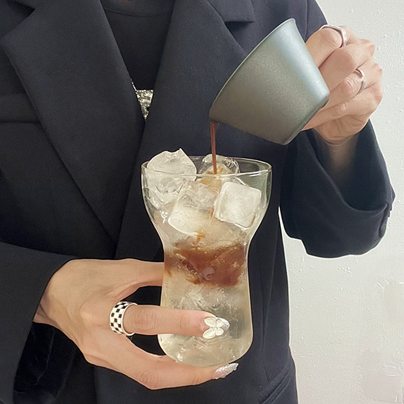 小众风玻璃杯冰美式咖啡