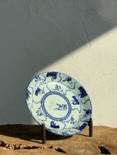 东际器物手工锻打盘子托架空间展示用盘支架餐盘展示架铁艺盘架