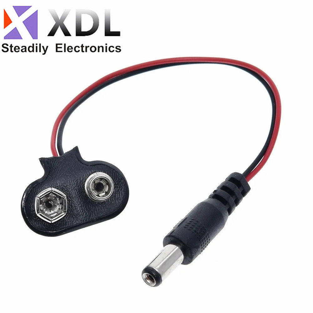 【芯得利电子】9v电池扣电源连接线 转DC公头转接线带DC头5.5*2.1