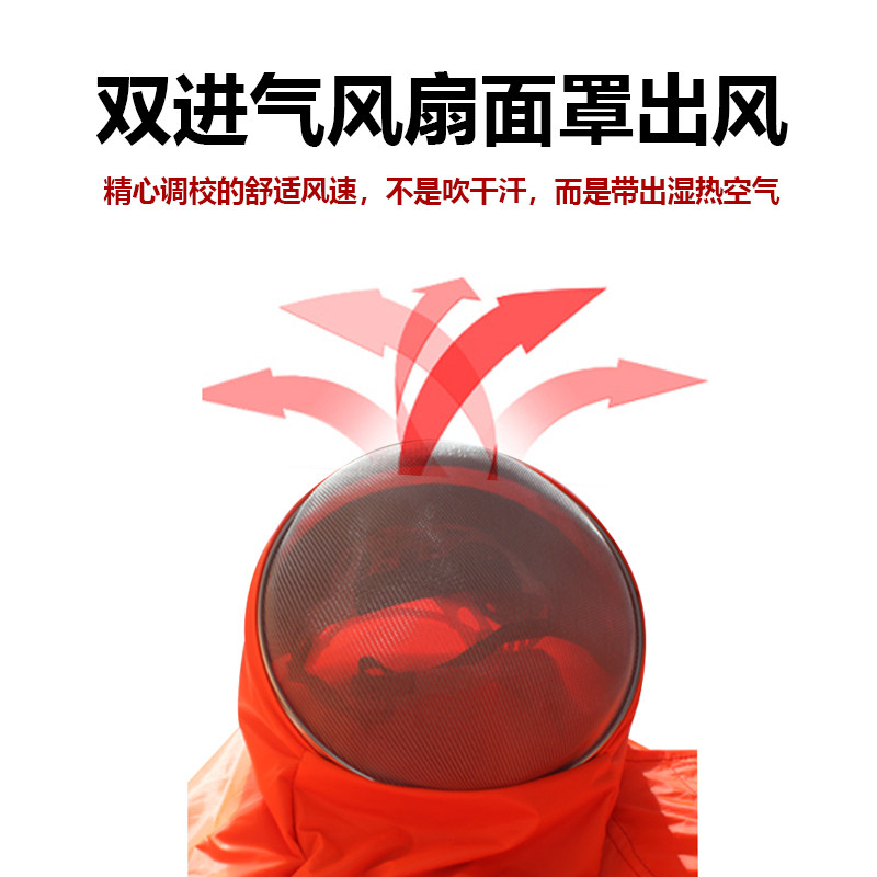 美康消防员连体防蜂服钢丝面网耐磨防穿刺防叮咬作业风扇防蜂服装