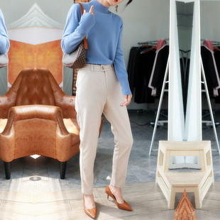 Woolen Pants Women Pencil Trousers 2024 Winter Office Pants