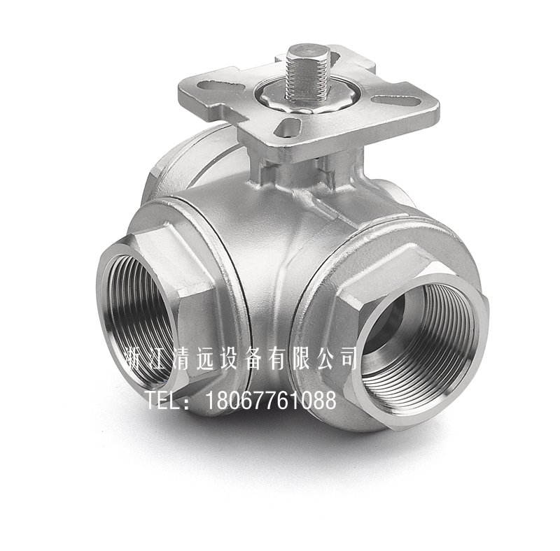 不锈钢三通高平台球阀丝