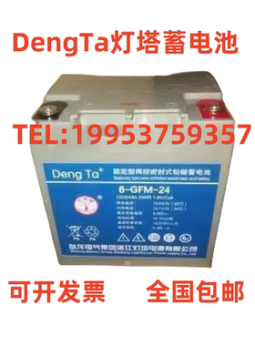 DengTa卧龙灯塔蓄电池6-GFM-24免维护12V24AH消防主机/EPS/UPS用