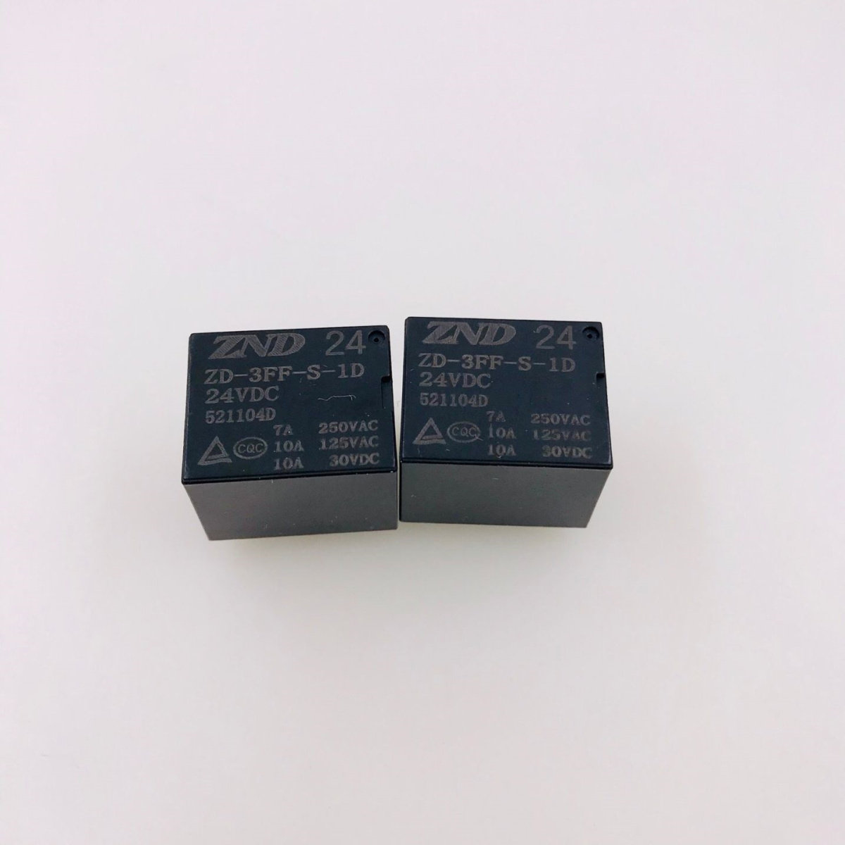 ZD-3FF-S-1D-24VDC一组常闭4脚7A250VAC黄山震德ZND继电器T73