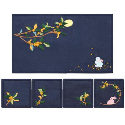 古风手工刺绣茶垫杯材料