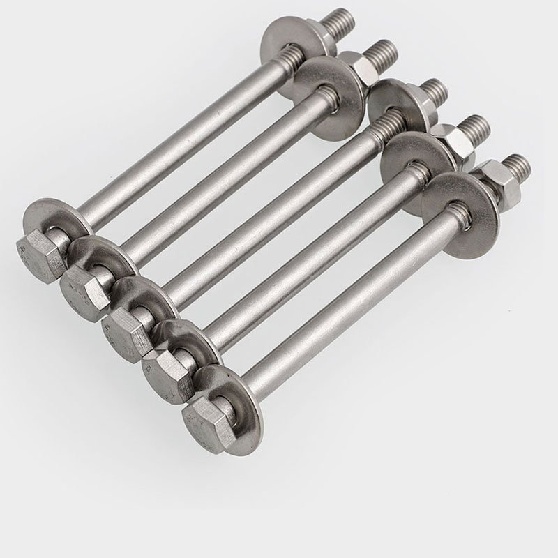 M6M8 304不锈钢外六角穿墙螺丝螺杆 加长螺栓对穿半牙丝杆*30-220