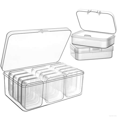 12 Pack Plastic Clear Storage Box Organizer Small Storage Ca
