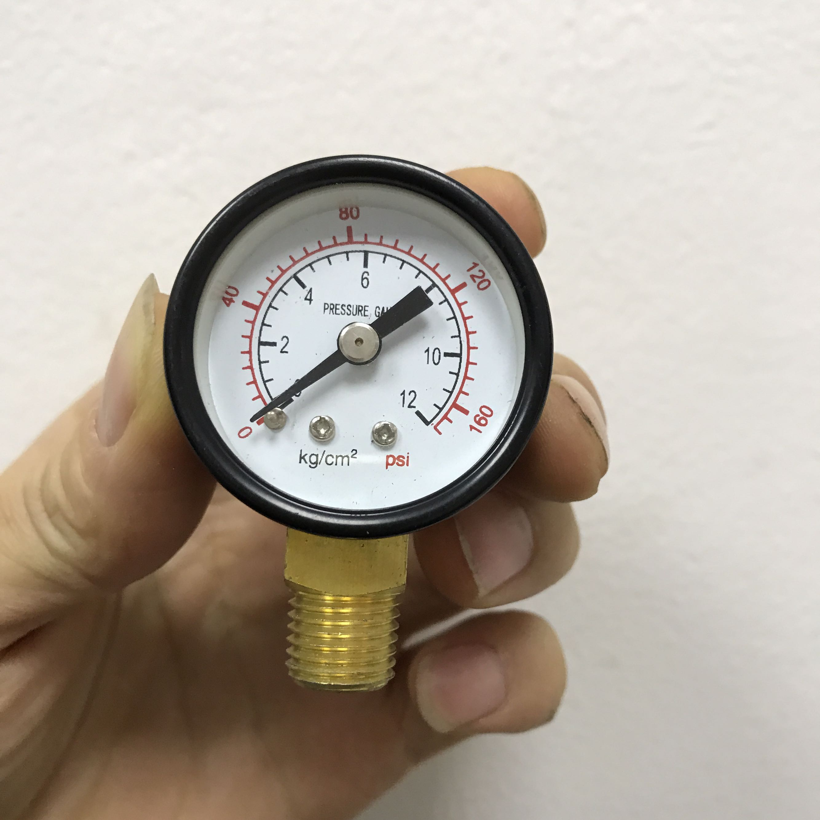 压力表 直径40mm 压力 0-12kg/cm2 0-160psi 螺纹PT1/4 径向