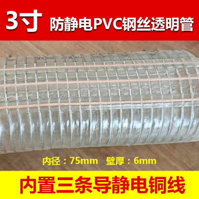 寸透明钢丝管带三根导静