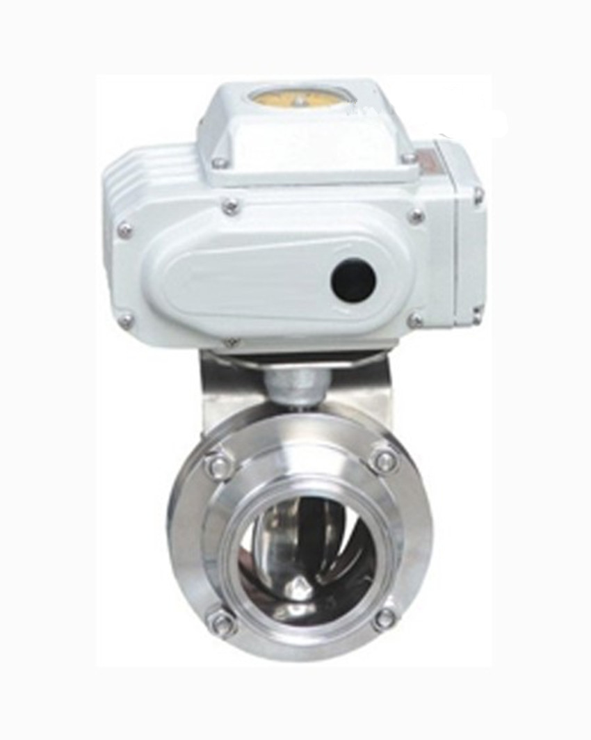 不锈钢卫生级电动快装蝶