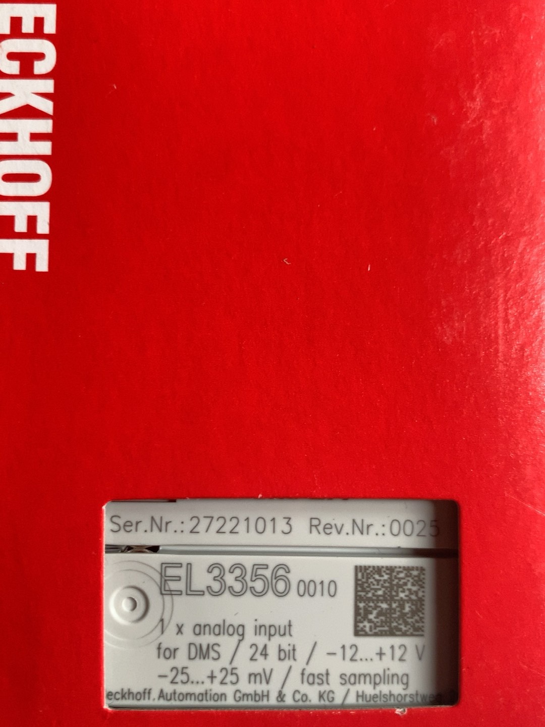 倍福模块 EL3356-0010  欢迎咨询