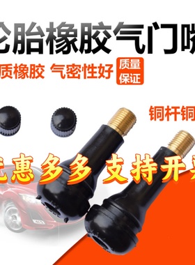 汽车真空胎气门嘴轮胎气嘴真空嘴橡胶嘴带气门铜芯帽子 TR413 414