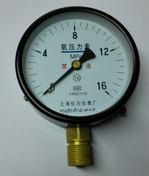 直径氧气压力表禁油螺纹