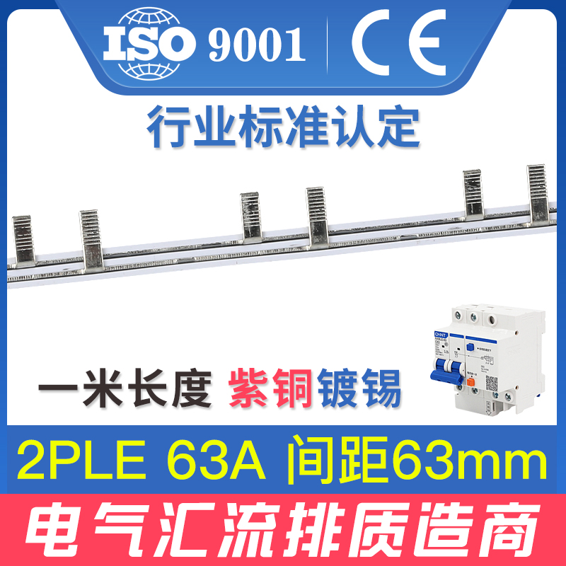 电气汇流排2PLE/32/40/50/63/100A漏保空开接线梳妆母排连接铜排