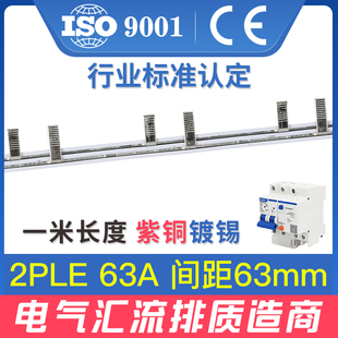 电气汇流排2PLE 100A漏保空开接线梳妆母排连接铜排
