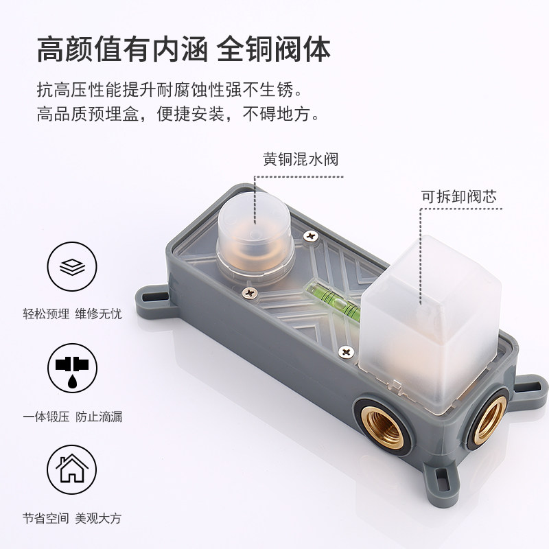 蜂虎鸟枪灰色暗装面盆龙头入墙式冷热暗藏墙出式洗手盆台盆水龙头