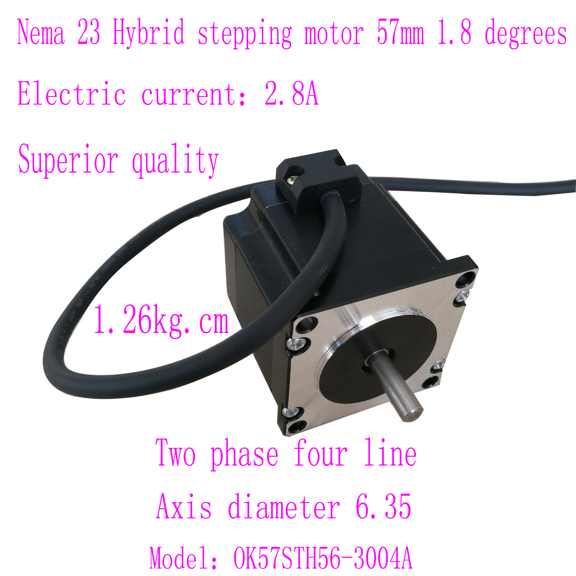 NEMA 23 Stepper motor 57mm 1.8degrees 57步进电机 机身56