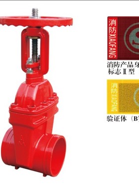 埃美柯9159铸铁明杆消防沟槽式闸阀（消防CCCF认证阀门）DN50-200