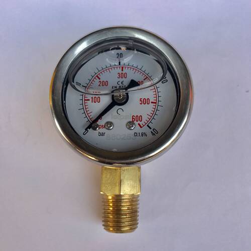 耐震压力表 充油压力表 YN-40 40bar 600psi ZG1/4 40bar=4mpa