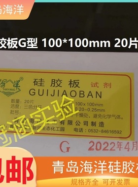 青岛海洋G型硅胶板10*10cmTLC薄层层析硅胶g板100*100mm  20片/盒