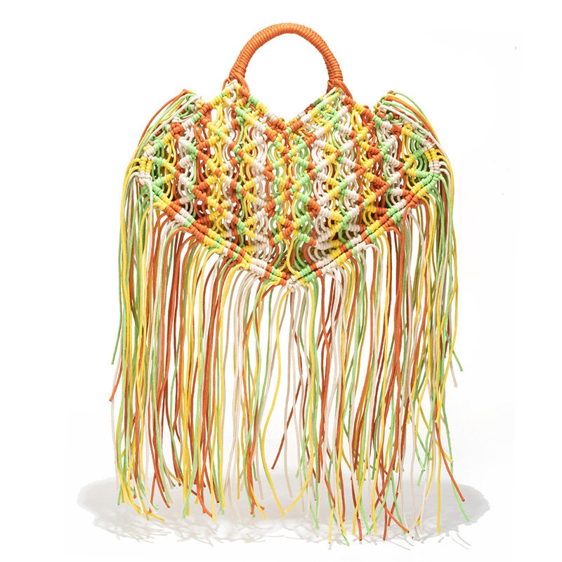 Womanbag彩色蜡绳流苏手