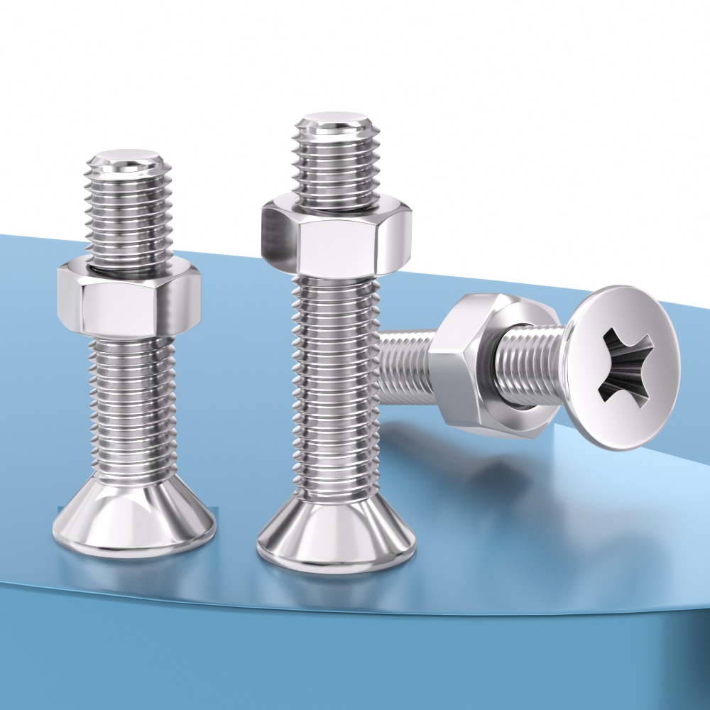 不锈钢十字沉头机牙螺丝