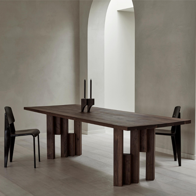 北欧实木会议桌长桌设计师办公桌书桌原木洽谈桌极简工作台接待桌