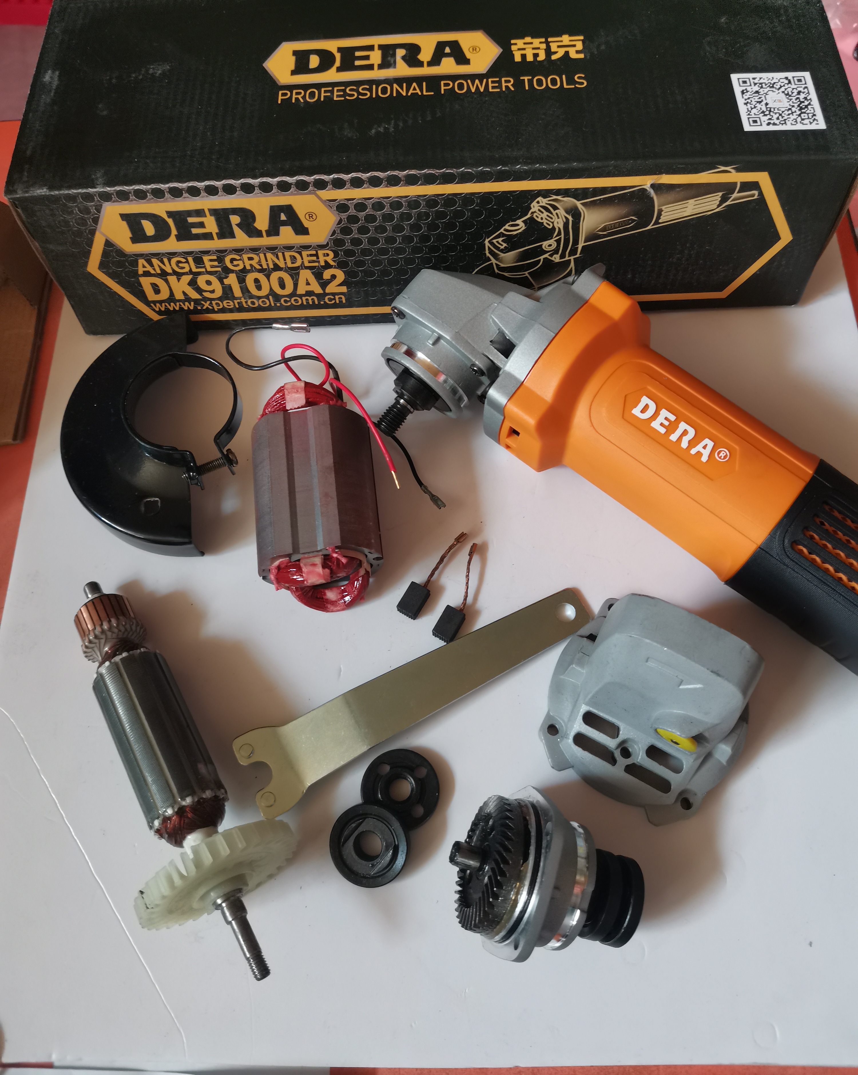 帝克9100A2角磨机720W后开关 转子 定子 头壳 外壳 开关 碳刷齿轮