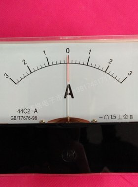 44C2 正负3A DC 直流指针式 +-3A 安培表 正负电流表 100*80MM