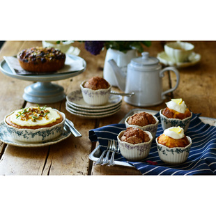 新款日本进口Studio M'花型蛋糕烤盘布丁碗甜品水果派碟沙拉餐盘