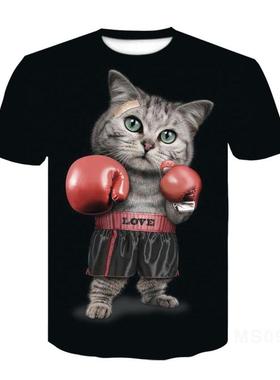 Cartoon 3D Digital Print Men's T-Shirt 卡通3D数码印花男士T恤