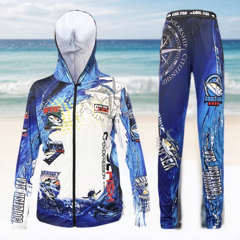 夏季钓鱼防晒服套装冰丝透气速干户外垂钓比赛黑坑路亚矶钓海钓服