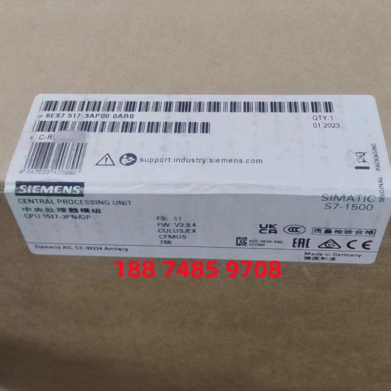 S7517-3AP00-0AB0西门子 S7-1500中央处理器6ES7517-3AP00-0AB0