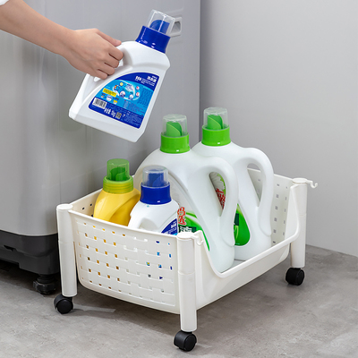 卫生间置物架落地多层浴室收纳架厕所收纳放沐浴露洗衣液架子带轮