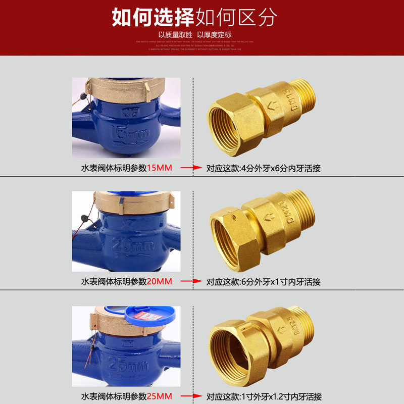 全铜水表止回阀防自转空