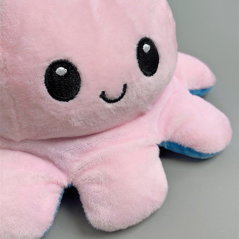 不开心的时候用它暗示情绪!生气章鱼玩偶双面翻转八爪鱼摆件礼物