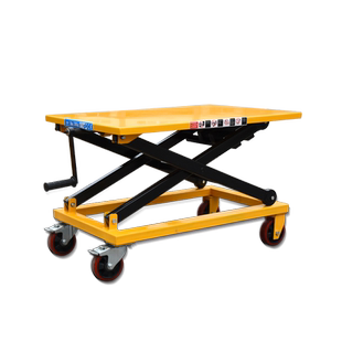 优程 丝杆车 丝杆手动平台车 手摇式升降平台车 平缓液压升降车