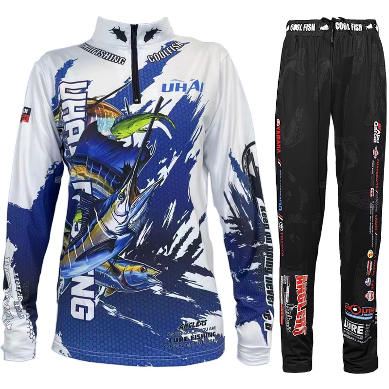 夏季新款钓鱼服冰丝防晒透气速干户外垂钓比赛路亚矶钓海钓服套装