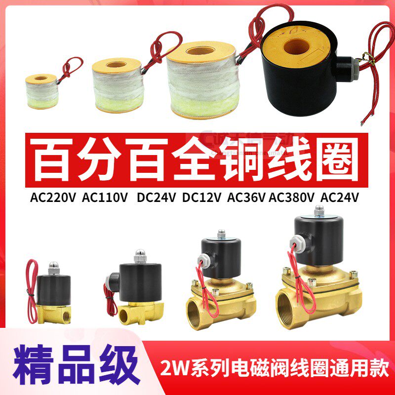 全铜线圈2W系列电磁阀高温高压4分2W160-15水阀AC110V AC220V 24V