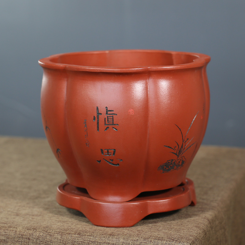 紫砂花盆大口径兰陶瓷君
