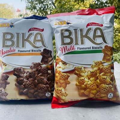 bika biscuits巧克力味/牛奶味酥性饼干100g马来西亚进口