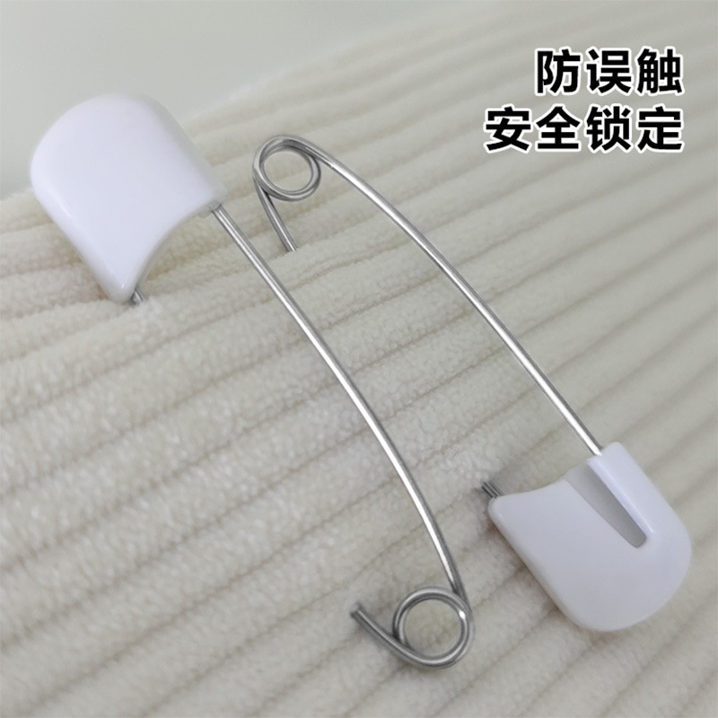 U型凹槽别针塑料头别针防回弹多用途大小号别针 彩色塑胶锁头别针