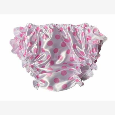 ABDL成人宝贝皱褶蕾丝边仿绸PVC内裤灯笼裤尿布套塑料双层三角裤