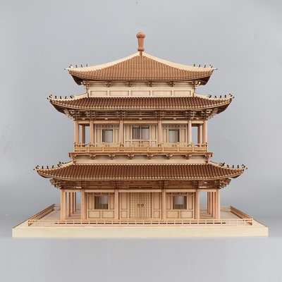 新中式古建筑模型成品装