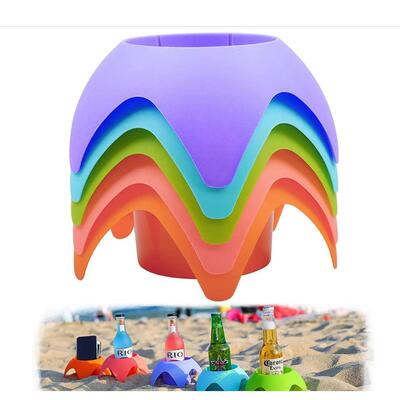 沙滩杯架置物托盘Beach Cup Holders 沙滩杯托便携式沙滩杯托