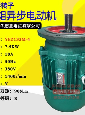 河南真牛电机YEZ132S-4/5.5KW3.0 7.511kw摆线针轮减速机建筑电机