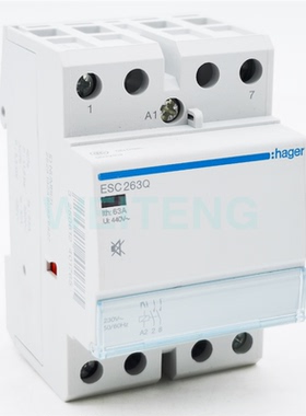 询价HAGER海格 ESC263Q 家用建筑型接触器63A 单相220V宾馆2P ESC