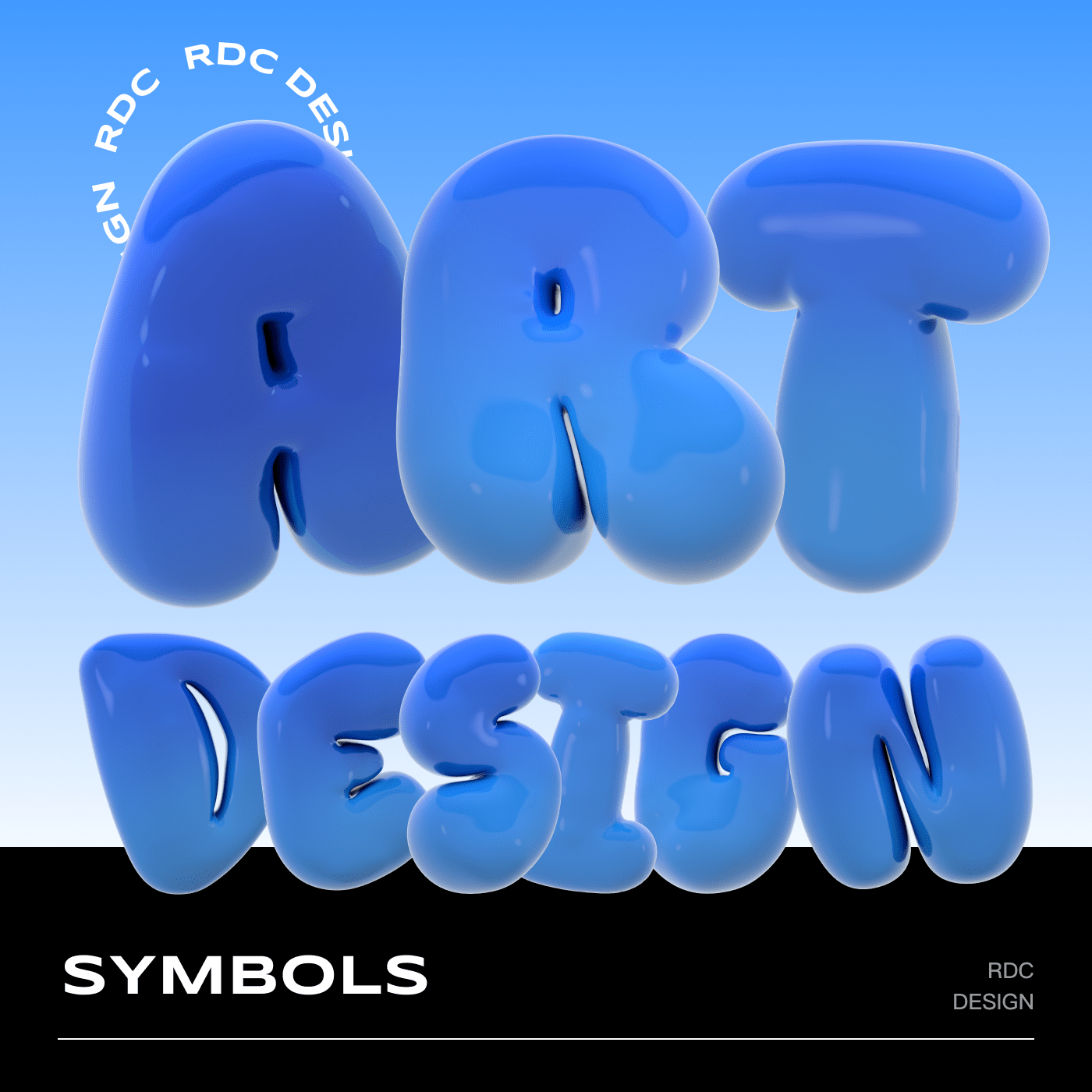 36款3D立体膨胀Y2K气泡英文字母数字模型设计素材C4D Blender070