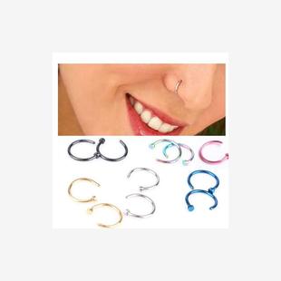 Nose ring steel gold black blue purple green piercing orname